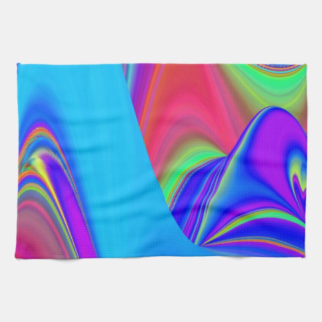 Paño De Cocina Summerfeeling, Resumen 3D Rainbowart (Horizontal)