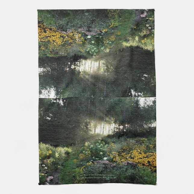 Paño De Cocina Sun Rays en los Jardines de la Temporada Tardía (Vertical)