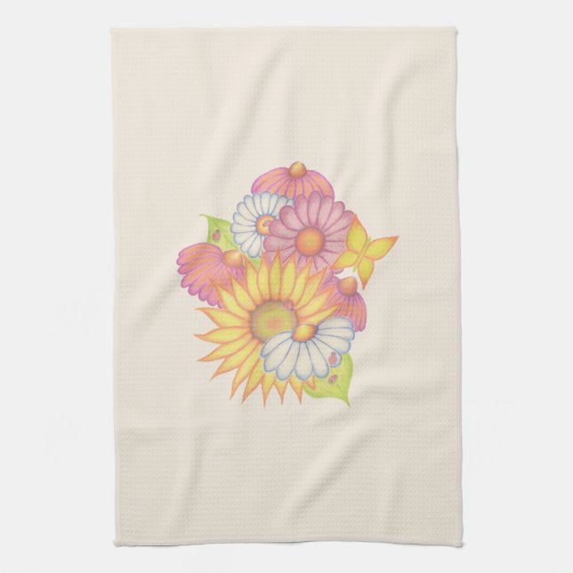 Paño De Cocina Sunflower Daisy Kitchen Towel  (Vertical)