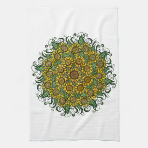 Paño De Cocina Sunflower Mandala Naturaleza Lover Sunflowers Flor