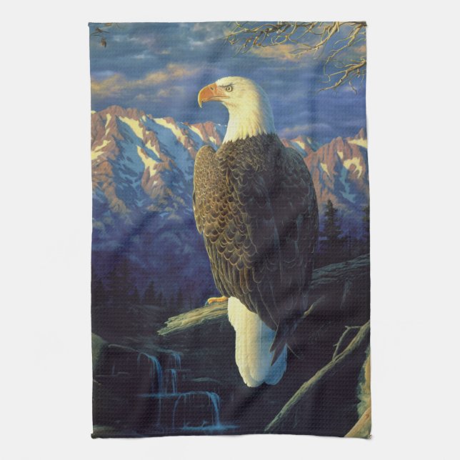 Paño De Cocina Sunrise American Bald Eagle Mountain (Vertical)