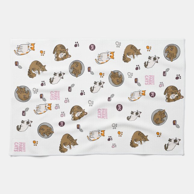 Paño De Cocina Sunset Park Cats | Kitchen Towel | Tea Towel  (Horizontal)