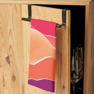 Paño De Cocina Sunset Peaks Moderno Paper Collage Art