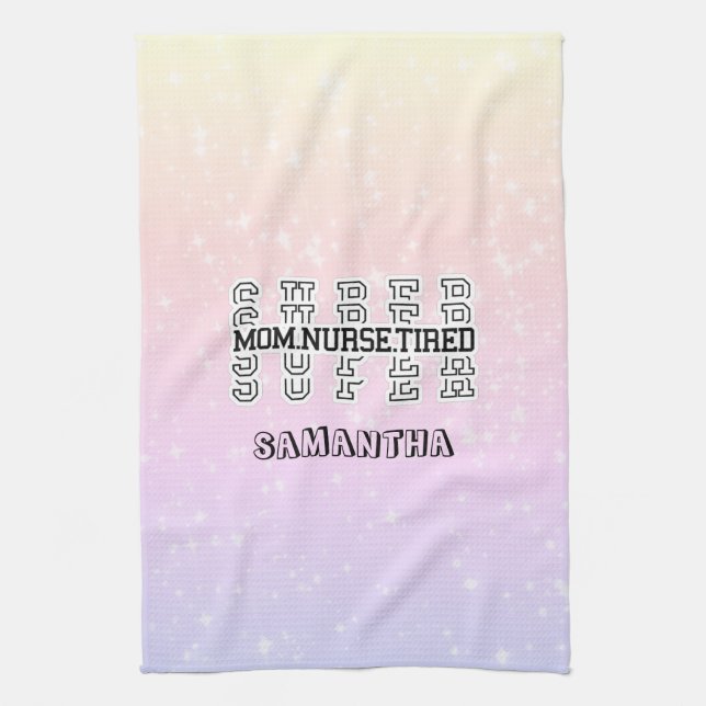 Paño De Cocina Super Super Super Mamá, Enfermera, Cansada (Vertical)