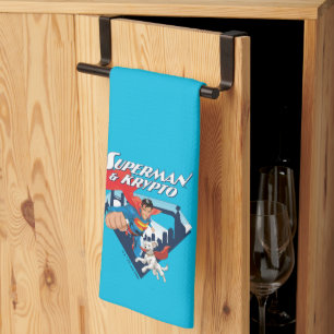 Paño De Cocina Superman y Krypto Soar