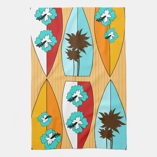 Paño De Cocina Surfboards sobre el tema del paseo marítimo de la  (Vertical)