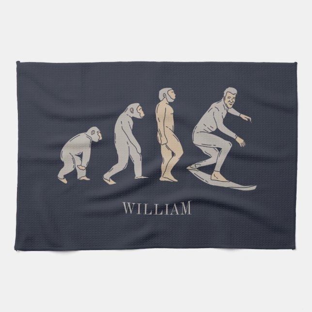 Paño De Cocina Surfing Evolution Surfboard Beach Sports (Horizontal)