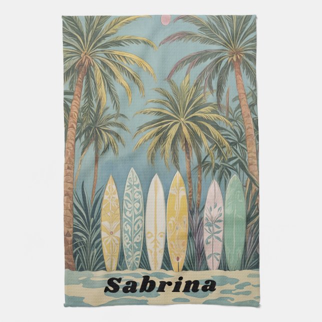 Paño De Cocina Surf's Up, Pastel Style personalizado (Vertical)