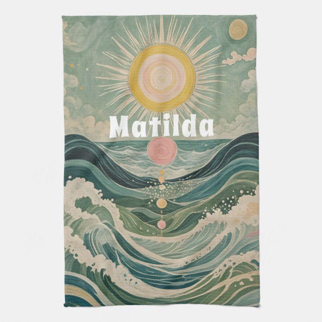 Paño De Cocina Surge solar personalizado (Vertical)