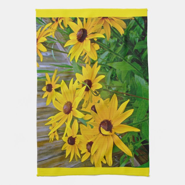 Paño De Cocina Susan Wildflowers, de ojos negros (Vertical)
