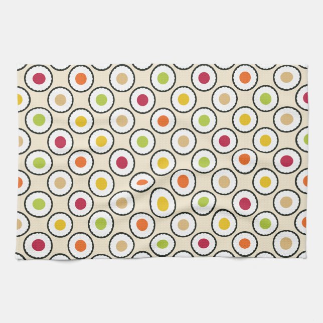 Paño De Cocina Sushi Maki Polka Dots (Horizontal)
