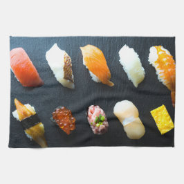 Paño De Cocina Sushi Sampler on Slate Plate