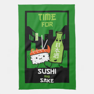 Paño De Cocina Sushi Y Sake Foodies