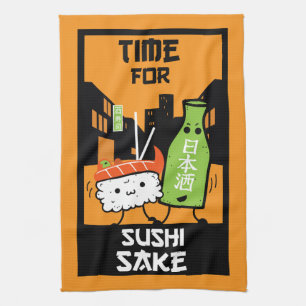 Paño De Cocina Sushi Y Sake Foodies