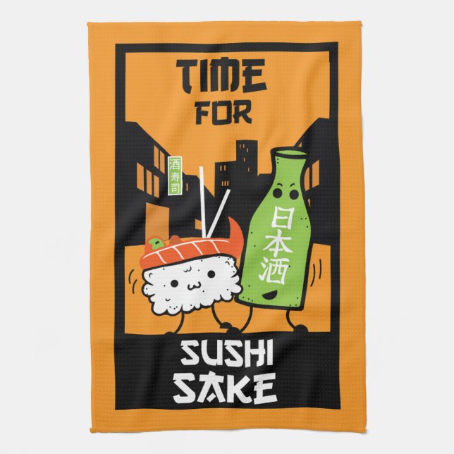 Paño De Cocina Sushi Y Sake Foodies (Vertical)