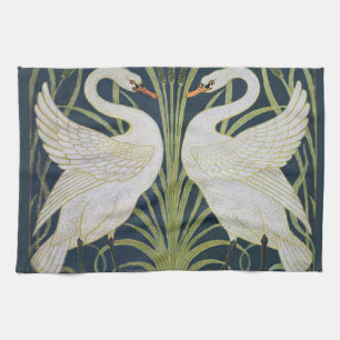 Paño De Cocina Swan Art Nouveau Dos Cisnes