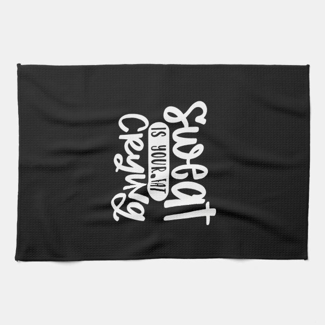 Paño De Cocina sweat is your fat crying (Horizontal)