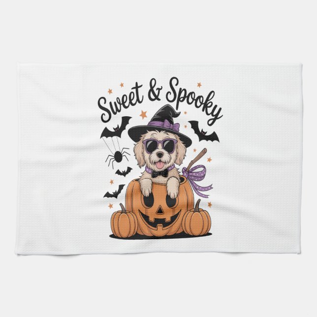 Paño De Cocina Sweet and Spooky Dog Halloween (Horizontal)