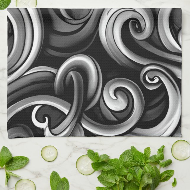 Paño De Cocina Swirls de Silver Energy (Doblado)