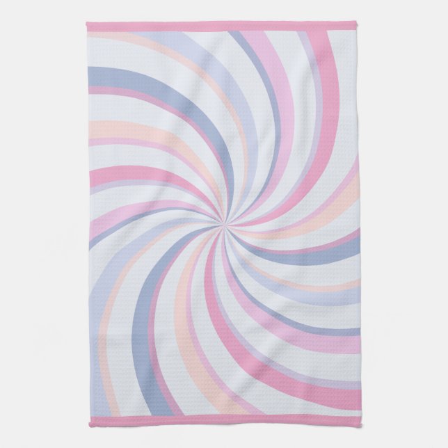 Paño De Cocina Swirls Peach Blue Rosa (Vertical)