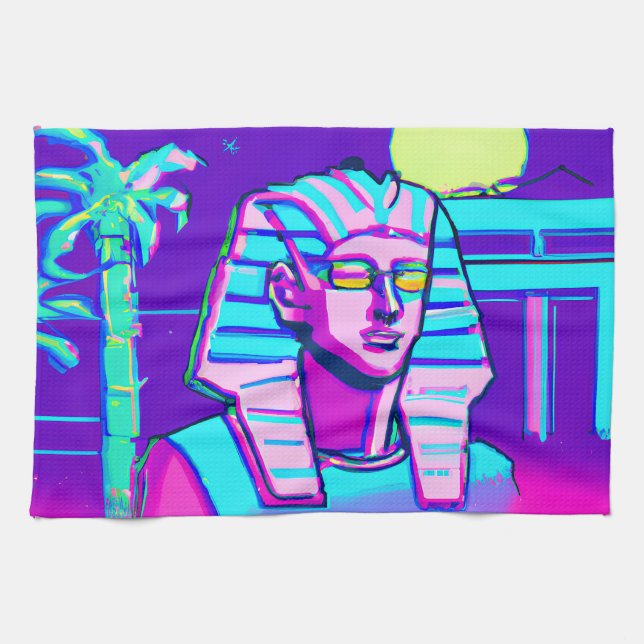 Paño De Cocina Synthwave Pharaoh (Horizontal)