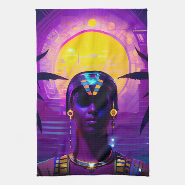 Paño De Cocina Synthwave Pharaoh (Vertical)