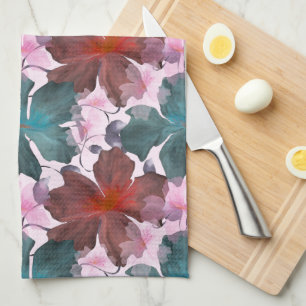 Paño De Cocina Tabla de cortar con patrón floral tropical sin cos