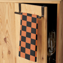 Tablero de ajedrez de Halloween negro y naranja