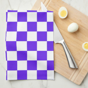 Paño De Cocina Tablero de ajedrez violeta visual clásico