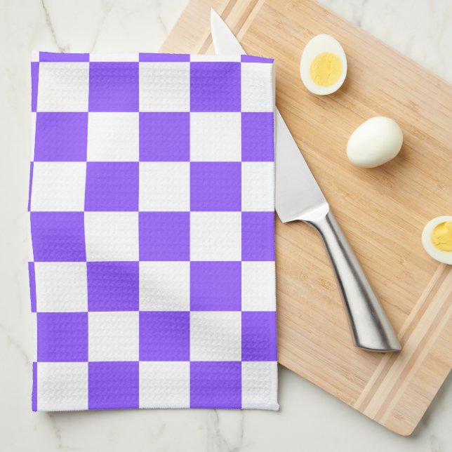 Paño De Cocina Tablero de ajedrez visual clásico púrpura (Doblado Cuarto)