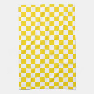Paño De Cocina Tablero de damas amarillo