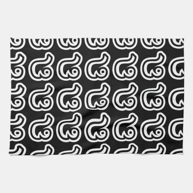 Paño De Cocina Tailandia Número 8 / Ocho / ๘ (Malo/Paet) Tailandé (Horizontal)