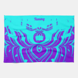 Paño De Cocina TAMMY ~ FLUORO SHADES ~ 3D ~ Purple Aqua ~