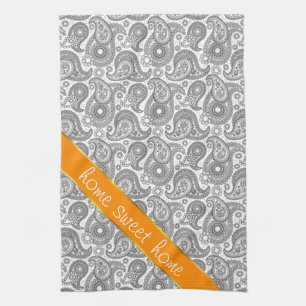 Paño De Cocina Tangerine Black Paisley