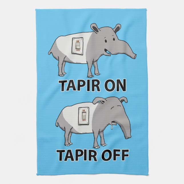 Paño De Cocina Tapir lindo y divertido en Tapir apagado (Vertical)