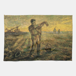 Paño De Cocina Tarde - Fin del día de Vincent van Gogh