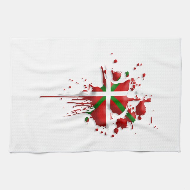 Paño De Cocina tarea bandera Vasca Euskadi (Horizontal)