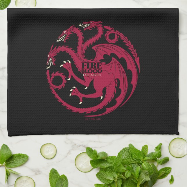 Paño De Cocina Targaryen Sigil - Fire & Blood (Doblado)