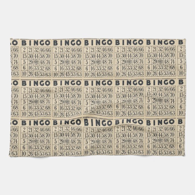 Paño De Cocina Tarjeta de bingo de vintage (Horizontal)