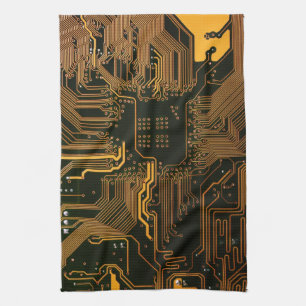 Paño De Cocina Tarjeta de circuito electrónico del Naranja del PC