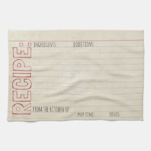 Paño De Cocina Tarjeta de Índice de Receta de Vintage -Cabecera d