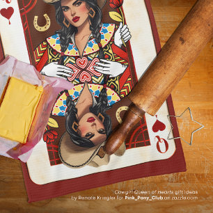 Paño De Cocina Tarjeta de la Reina de los Corazones del Medio Oes