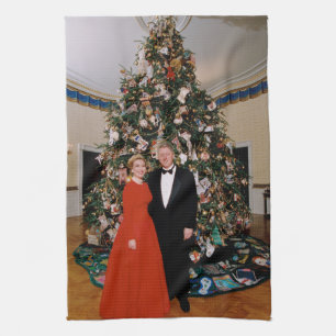 Paño De Cocina Tarjeta de Navidad del Presidente estadounidense B