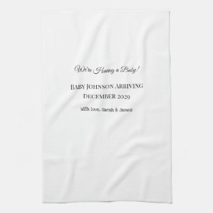 Paño De Cocina Tarjeta de revelación de bebé personalizado