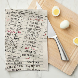 Paño De Cocina Tarjetas de biblioteca retro