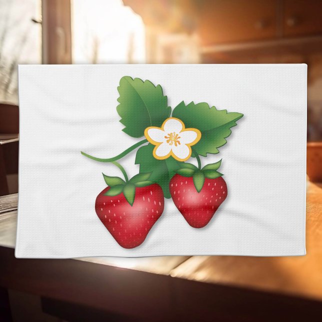 Paño De Cocina Tarta Dulce de Fresa (Sweet Strawberry Shortcake Towel to spruce up your kitchen!)
