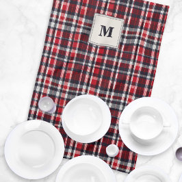 Paño De Cocina Tartan Check Elegant Patterned Stylish Monogramed
