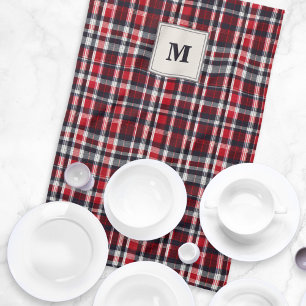 Paño De Cocina Tartan Check Elegant Patterned Stylish Monogramed