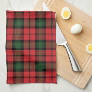 Paño De Cocina Tartan de cuadros rojos, verdes y negros del clan