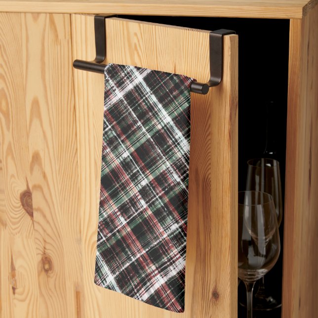 Paño De Cocina Tartán de Navidades texturados. (Pliegue de tercios)